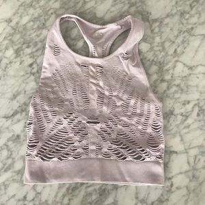 Light Pink Alo Yoga Ripped Sports Bra